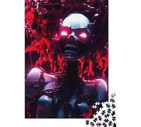 Rompecabezas de 1000 Piezas de Sombra roja Sangre para Adultos, Ideal para Halloween. Decoración única para el hogar y Regalos. 1000 Piezas (38 x 26 cm).