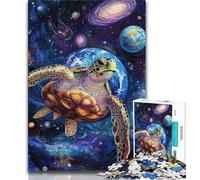 Rompecabezas de 1000 Piezas de Space Turtle: ejercita tu Cerebro, Juega con Juguetes adictivos para Cultivar la Paciencia, un Juego de desafío único 38x26cm
