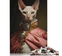 Rompecabezas de 1000 Piezas de Sphynx Cat King, Rompecabezas de Madera para Adultos, Juegos educativos, 1000 Piezas (75 x 50 cm)