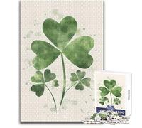 Rompecabezas de 1000 Piezas de St Paddy's Irish Clover, Ideal para un Ambiente Acogedor en Interiores, Juguete de precisión Entrelazado Duradero, tamaño 38x26cm