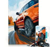Rompecabezas de 1000 Piezas de SUV Naranja en la Carretera para Adultos Juguete cognitivo para Fortalecer los Lazos afectivos Ideal para armar Artículo de Santa Claus (50x75cm)