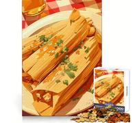 Rompecabezas de 1000 Piezas de Tamales con Salsa y Cilantro para Adolescentes Práctica de lógica Fácil de Usar Bordes limpios Regalo significativo (50x75cm)