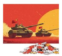 Rompecabezas de 1000 Piezas de Tanques Red Dawn para Adultos, Juguetes educativos de Aprendizaje, 1000 Piezas (75 x 50 cm)