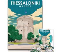 Rompecabezas de 1000 Piezas de Tesalónica, Grecia, para Adultos, 1000 Piezas, Juguetes, Juegos educativos, antiestrés, Lista de Deseos con Papá Noel, 26x38cm