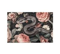 Rompecabezas de 1000 piezas de The Black Snake Is In The Big Flower para adultos, rompecabezas de madera para adultos, regalos para decoración del hogar