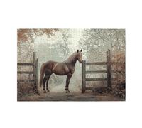 Rompecabezas de 1000 piezas de The Horse Standing At The Door para adultos, rompecabezas de madera para adultos, regalos para decoración del hogar