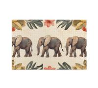 Rompecabezas de 1000 piezas de The Little Elephant Is Among The Flowers para adultos, rompecabezas de madera para adultos, regalos para decoración del hogar