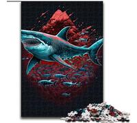 Rompecabezas de 1000 Piezas de tiburón Colorido de Madera, Juego Familiar Interactivo, Apto para Mayores de 14 años, 50x75cm, Juego de ingenio para Adolescentes, Fiestas