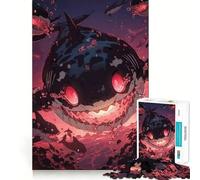 Rompecabezas de 1000 Piezas de Tiburones con Ojos Rojos Brillantes para Adolescentes Juguete para ejercitar la Mente y Relajarse Diseño y Montaje Lista de Deseos de Papá Noel 38x52cm