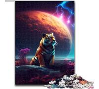 Rompecabezas de 1000 Piezas de Tiger Watching The Space Impossible para Adultos Padres, Amantes y Amigos A Partir de 14 años Tamaño: 38x26cm