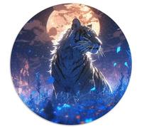Rompecabezas de 1000 Piezas de Tigers of The Fantasy Planet para Adultos Rompecabezas Redondo de 1000 Piezas Rompecabezas de Alta dificultad para Adolescentes (67,5x67,5cm)