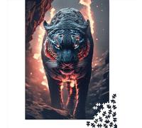 Rompecabezas de 1000 Piezas de Tigre de Fuego, Juego Educativo de Papel para Adultos, 38 x 26 cm / 1000 Piezas
