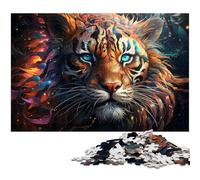 Rompecabezas de 1000 Piezas de Tigre psicodélico para Adultos, Ideal para Adolescentes y coleccionistas, Regalo de Viaje, Actividad Familiar, 26x38cm/10,23x14,96 Pulgadas.