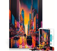 Rompecabezas de 1000 Piezas de Times Square de Nueva York para Adolescentes Rompecabezas Mental, Entretenimiento, Arte, artículo de colección (38x52cm)