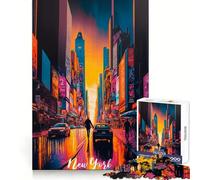 Rompecabezas de 1000 Piezas de Times Square de Nueva York para Adolescentes Rompecabezas Mental, Entretenimiento, Arte, artículo de colección (38x52cm)