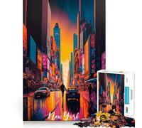 Rompecabezas de 1000 Piezas de Times Square de Nueva York para Adultos Rompecabezas Que estimula la Memoria Divertido y Relajante Bordes limpios Artículo de Santa Claus (50x75cm)