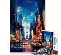 Rompecabezas de 1000 Piezas de Times Square, Nueva York, para Adolescentes Mejora la Memoria y Alivia el estrés Corte Regalo Ideal 50x75cm