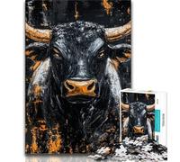 Rompecabezas de 1000 Piezas de Toro de Oro Negro: ejercita tu Cerebro, Juega con adictivos Juguetes para Cultivar la Paciencia, un desafío único 38x26cm