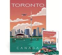 Rompecabezas de 1000 Piezas de Toronto, Ontario Travel Art para Adolescentes Juguete Inteligente para Pasar Tiempo en Familia Piezas de colección de Arte con Corte preciso 38x26cm