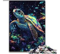 Rompecabezas de 1000 Piezas de Tortugas Marinas para Adultos y Adolescentes Juguetes educativos, Juegos antiestrés, Lista de Deseos con Papá Noel (tamaño 26x38cm)