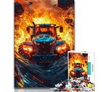 Rompecabezas de 1000 Piezas de Tractor en Llamas para Adolescentes Juguetes educativos interacción Entre Padres e Hijos 26x38cm