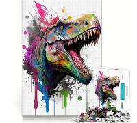 Rompecabezas de 1000 Piezas de Tyrannosaurus Rex con Corte preciso Divertido Juguete Que desafía la Mente Juego para la Hora de Descansar Regalo de cumpleaños Arte y diversión (38x52cm)