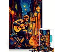 Rompecabezas de 1000 Piezas de un Adolescente Guitarrista y músico Callejero Juguete de lógica para Toda la Familia 50x75cm