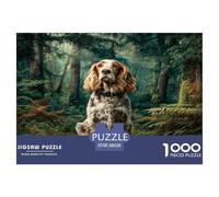 Rompecabezas de 1000 Piezas de un Adorable Perro: Cocker Spaniel en un Bosque. Juego Educativo de descompresión para Adultos y Adolescentes. 38 x 26 cm (1000 Piezas).