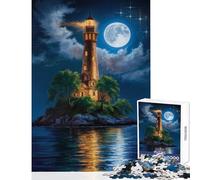 Rompecabezas de 1000 Piezas de un Antiguo Faro Juguetes antiestrés Gran Regalo para Juegos educativos con Piezas de Formas aleatorias Totalmente entrelazadas tamaño 38x26cm