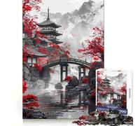 Rompecabezas de 1000 Piezas de un Antiguo Templo japonés para Adultos Entrenamiento de concentración Diversión sin estrés Encaja Perfectamente Regalo Creativo (38x52cm)