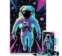 Rompecabezas de 1000 Piezas de un Astronauta psicodélico en el Espacio para Adolescentes Juguete para ejercitar la Mente, Ideal para Relajarse y Disfrutar del Arte Regalo Original 50x75cm
