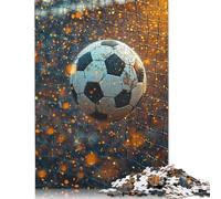 Rompecabezas de 1000 Piezas de un balón de fútbol en una Red para Adultos y Adolescentes. Rompecabezas sostenible para Adultos | Juegos de 1000 Piezas (75 x 50 cm)