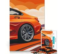 Rompecabezas de 1000 Piezas de un BMW Naranja en la Carretera para Adolescentes Desarrolla la Mente y Divierte a Toda la Familia Bordes precisos Regalo Memorable (38x26cm)