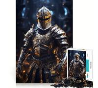 Rompecabezas de 1000 Piezas de un Caballero con Armadura Brillante para Adultos Juego Inteligente de Rompecabezas Divertido Montaje de imágenes Regalo de Temporada (50x75cm)