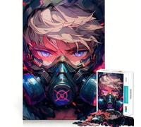 Rompecabezas de 1000 Piezas de un Chico Anime con máscara de Gas Juego cognitivo Divertido Troquelado de Alta precisión aliviar el estrés (50x75cm)