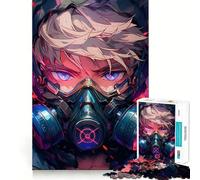 Rompecabezas de 1000 Piezas de un Chico Anime con máscara de Gas para Adolescentes Diversión Que estimula la Mente Ajuste Huecos Entretenimiento cautivador para Interiores acogedores