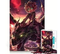 Rompecabezas de 1000 Piezas de un Chico Anime Montando un dragón para Adolescentes Juego Divertido y fácil de Usar Sin Huecos Actividad Nocturna Familiar para divertirse (38x26cm)
