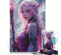 Rompecabezas de 1000 Piezas de un Elfo de Pelo Rosa con bastón para Adolescentes Juguete de lógica sólida, diversión Tranquila, Corte de precisión, Regalo increíble (50x75cm)