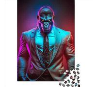 Rompecabezas de 1000 Piezas de un Gorila con Traje de CEO para Adultos y Adolescentes, Regalo de Nochebuena (38 x 26 cm)