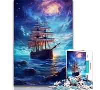 Rompecabezas de 1000 Piezas de un Hermoso Barco Pirata para Adultos y Adolescentes 1000 Piezas Juguetes educativos Juegos para aliviar el estrés y fomentar el Amor en Pareja (26x38cm)