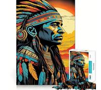 Rompecabezas de 1000 Piezas de un Jefe Nativo Americano para Adultos y Adolescentes Juego Mental, diversión Tranquila, Bordes Afilados, Regalo Memorable (38x26cm)