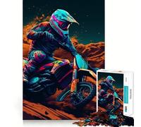 Rompecabezas de 1000 Piezas de un Joven Montando en Motocross para Adultos Piensa,Entrena,Juega Cierre Seguro,sin Piezas Sueltas aliviar el estrés (38x52cm)
