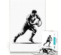 Rompecabezas de 1000 Piezas de un Jugador de Rugby Corriendo con el balón para Adultos Ayuda a Mejorar la Memoria y Calma la Mente Diseño, Montaje y Regalo Creativo (38x52cm)