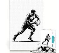 Rompecabezas de 1000 Piezas de un Jugador de Rugby Corriendo con el balón para Adultos Juguete Intelectual Tiempo de Ocio Corte de Calidad (50x75cm)