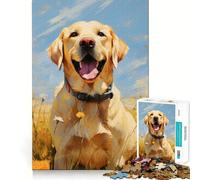 Rompecabezas de 1000 Piezas de un Labrador Amarillo Entre Flores para Adolescentes Estimula la cognición Divertido Cierre Seguro Sin Piezas Sueltas Una Forma entretenida de Pasar el Tiempo Libre