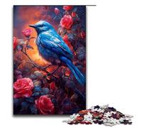 Rompecabezas de 1000 Piezas de un Lindo pajarito Azul Rompecabezas de Madera Juegos educativos decoración del hogar 1000 Piezas (75 x 50 cm)