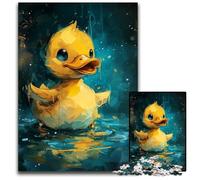 Rompecabezas de 1000 Piezas de un Lindo Patito Amarillo. Juego desafiante para el Cerebro de Adolescentes y familias. 26x38cm/10,23x14,96 Pulgadas.