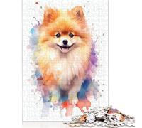 Rompecabezas de 1000 Piezas de un Lindo Perro Pomerania Spitz. Rompecabezas de cartón. Juguetes educativos. Regalos navideños. 1000 Piezas (75 x 50 cm).