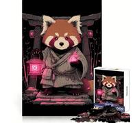 Rompecabezas de 1000 Piezas de un Monje Panda Rojo con Linterna para Adultos Fortalece la Memoria Ideal para Grupos Bordes limpios Regalo Elegante (38x52cm)