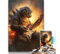 Rompecabezas de 1000 Piezas de un Monstruo Adolescente Tocando la Guitarra para Adultos y Adolescentes, Juguete Educativo Intelectual descompresor, Regalo de cumpleaños, 26x38cm